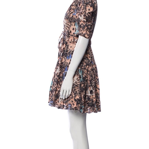 Ulla Johnson Floral Mini Dress - Navy, brown and peach - Picture 4 of 9